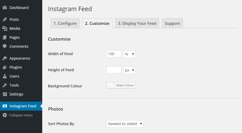 instagram feed customize - how do i insert instagram in wordpress no follow