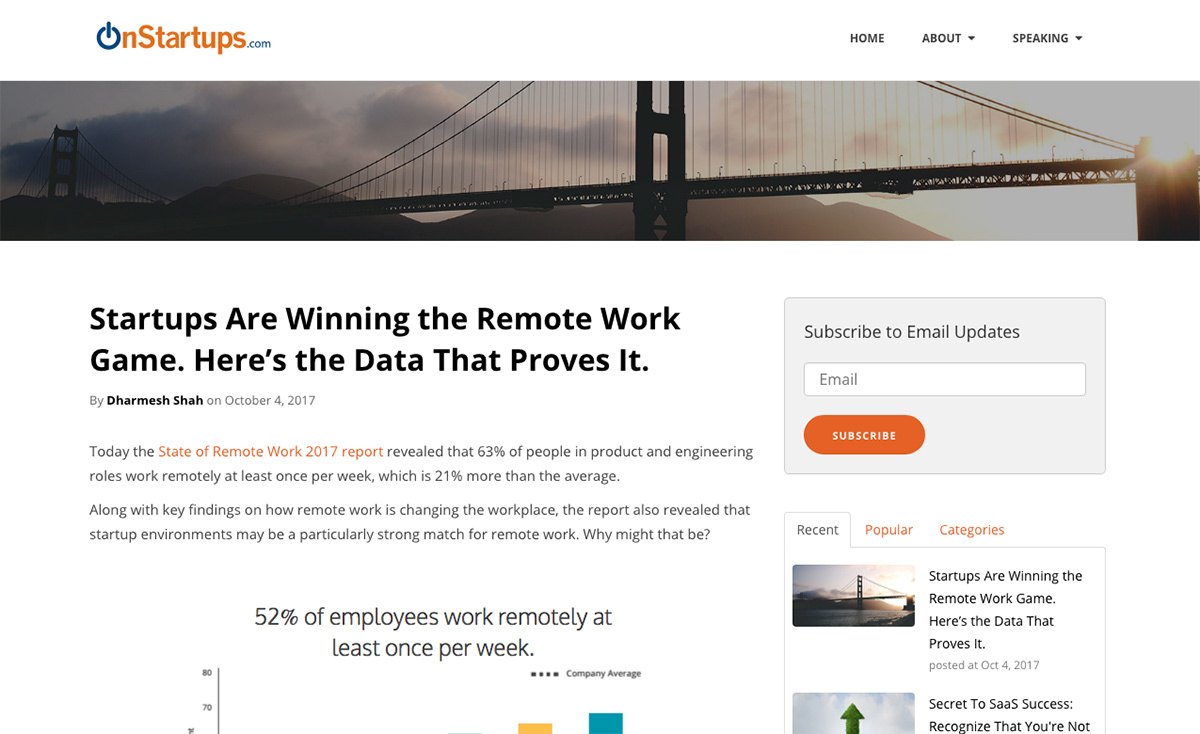 The On Startups blog