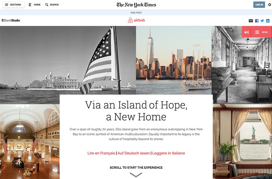 Airbnb and The New York Times